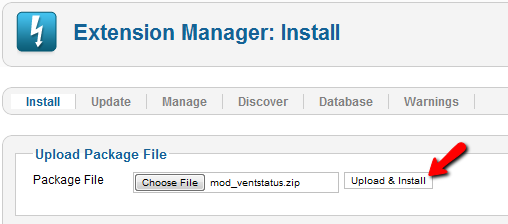joomla exenstion manager install