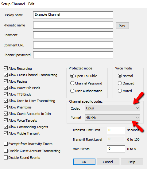 channel setup