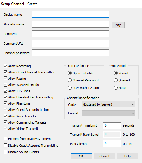 channel setup