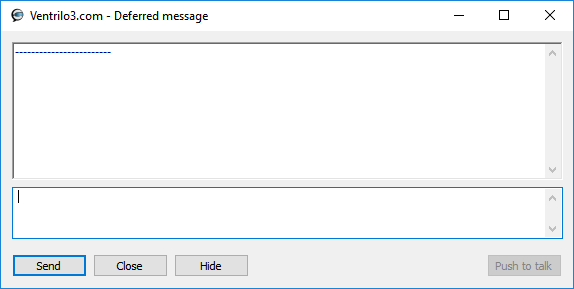 Deferred Message Window