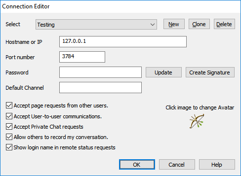 Connection Editor Window