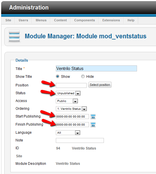 add ventrilo status joomla module basics